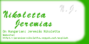 nikoletta jeremias business card