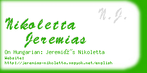 nikoletta jeremias business card